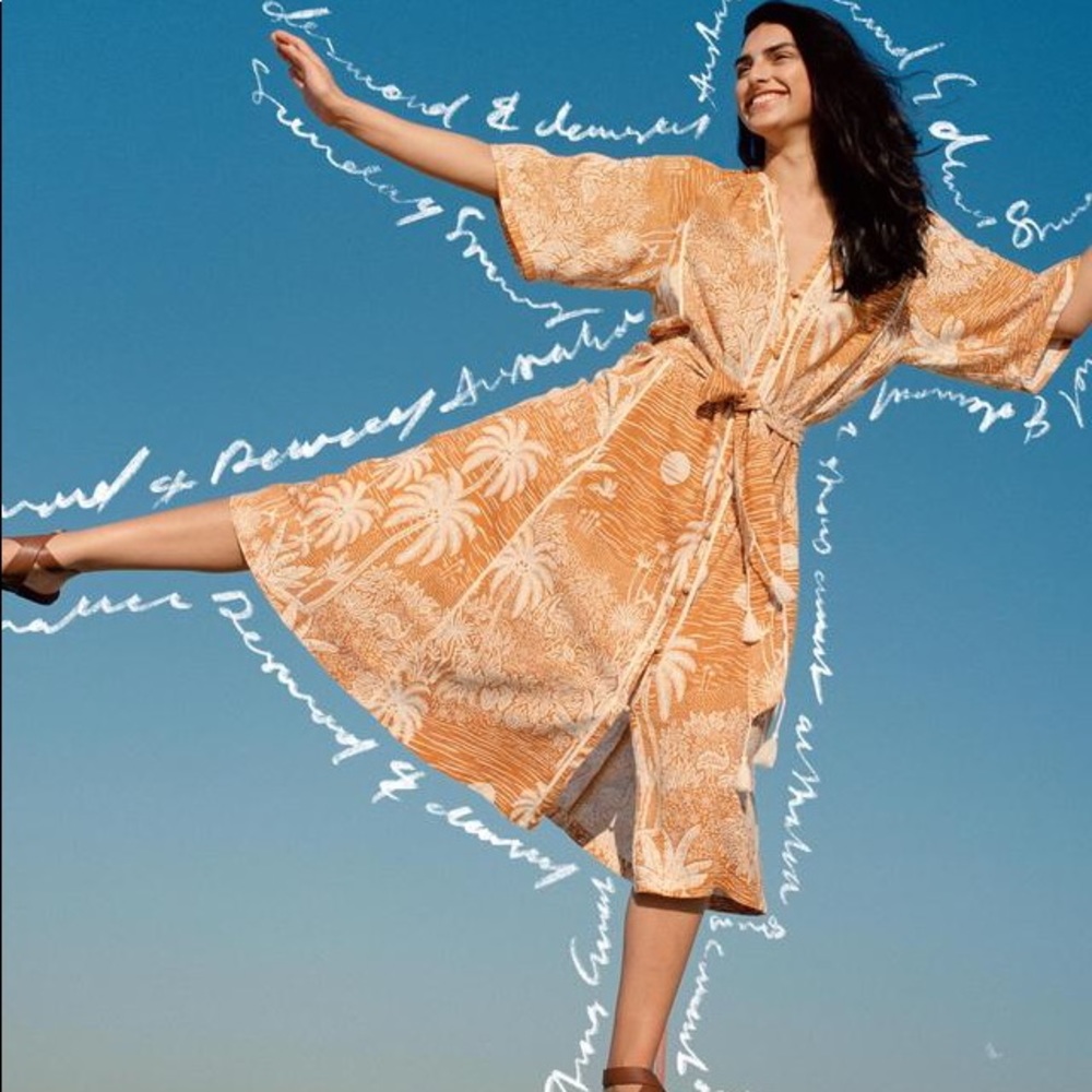 Desmond & Dempsey x H&M terracotta dress
